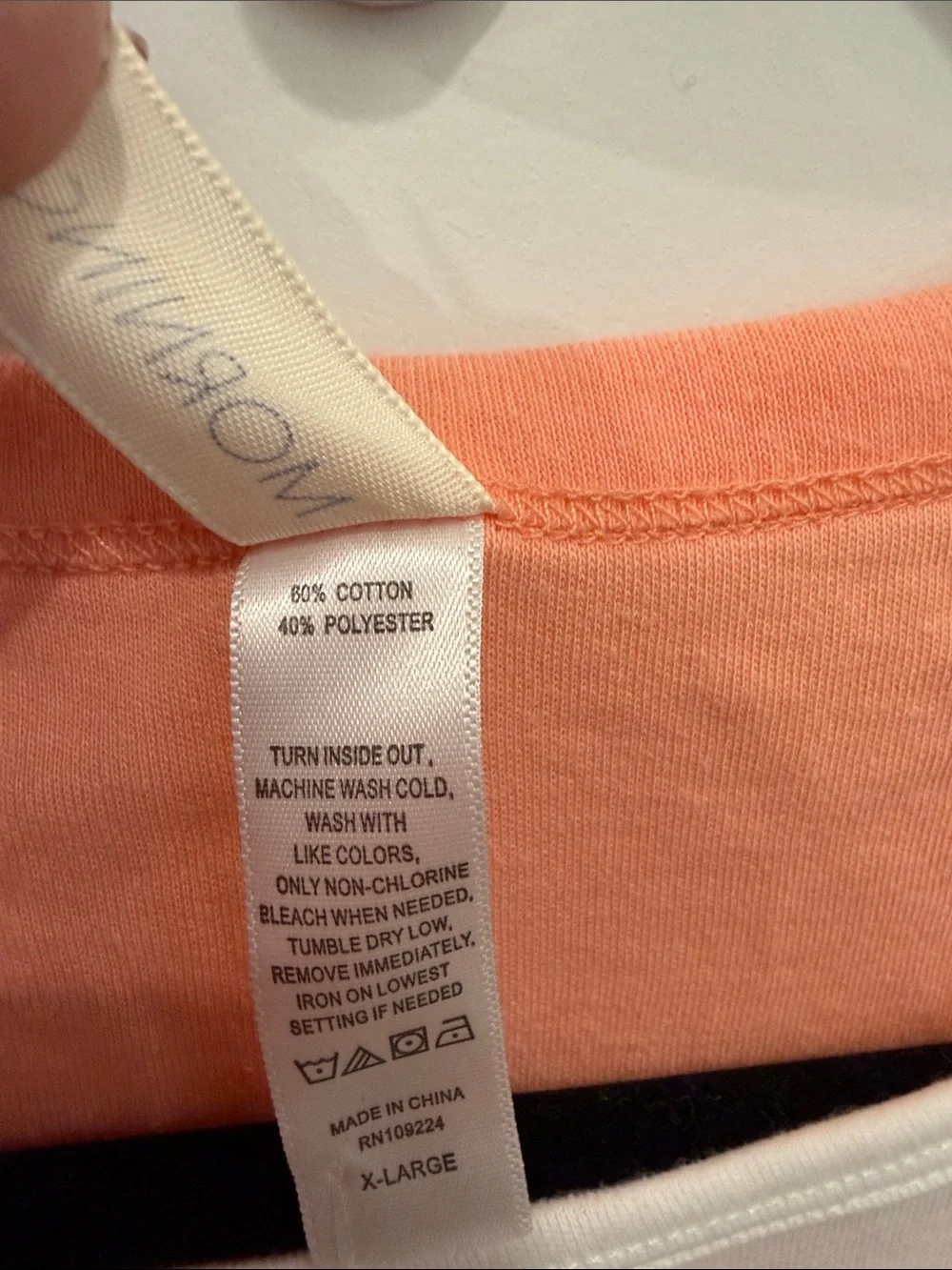 Embellished V-Neck Long Sleeve Top in Coral Peach by